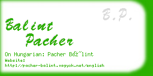 balint pacher business card